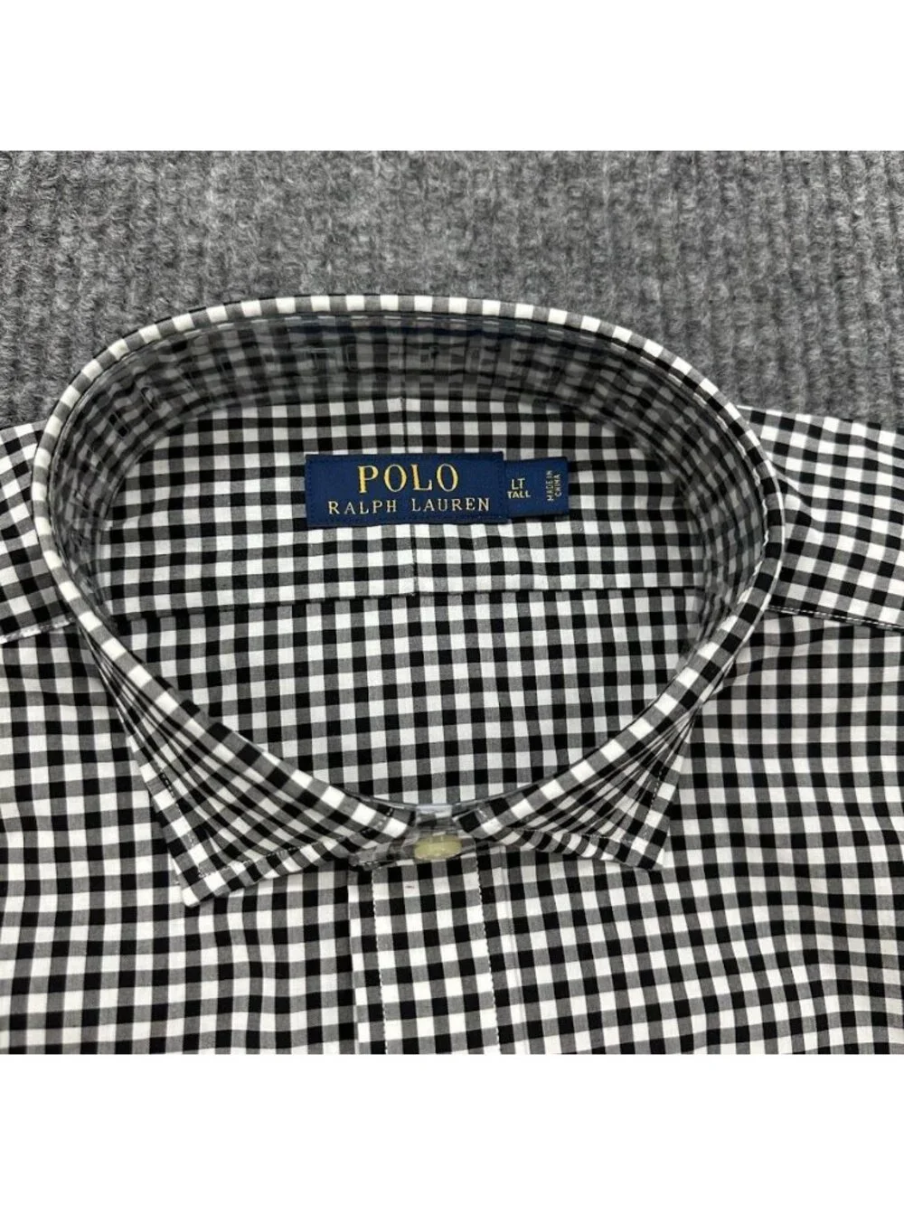 Polo Ralph Lauren Long Sleeve Gingham Plaid Button Up Cotton Mens Large Tall NEW